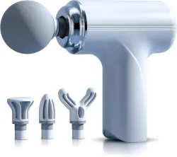 knidaa store Gun Massager, 4 Heads, 4 Speed, Rechargeable, Handheld, Percussion Muscle Massager for Full Body Pain Relie