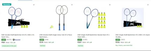 Image of Knk Badminton Kits Starting From @ ₹191