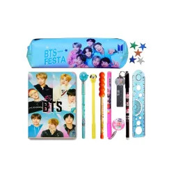 KOBBET Plastic 11Pcs Bts Theme Stationery Set