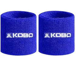 Kobo Cotton Sports Wrist Bands (Blue, Pair)