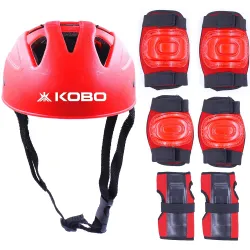 Kobo Skating Set Plastic Skating Cycling Protective Set with Helmet for Knee, Elbow and Palm Hand for 6-15 Years, Kids (Multi Colour) Full Protective Set