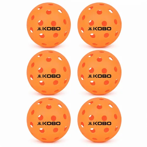Image of Kobo TPE Outdoor Pickleball Balls, 40 Holes, Matches & Practice, Pack of 6
