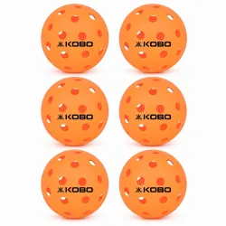 Kobo TPE Outdoor Pickleball Balls, 40 Holes, Matches & Practice, Pack of 6