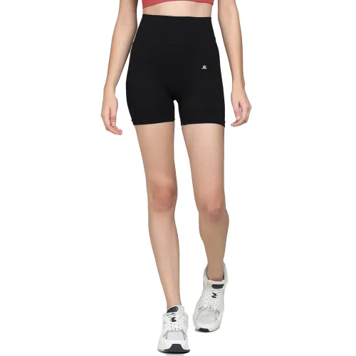 Image of Kobo Women's Imported Black Gym & Yoga Short Tights