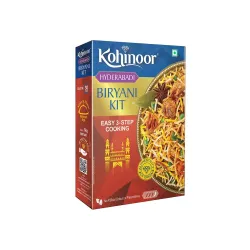 Kohinoor Basmati Biryani Kit Hyderabadi, 333g | Ready-to-Cook Authentic Biryani | Easy 3-Step Recipe (Weight May Vary)