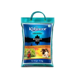 Kohinoor Minimogra Basmati Rice 5Kg | Long Grain | Ideal for Daily Use | Hygienically Packed | Flavourful & Aromatic