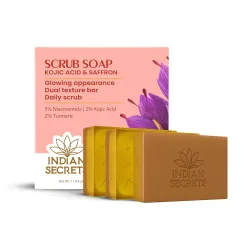 Kojic Acid & Saffron Detan Scrub Soap, Po3
