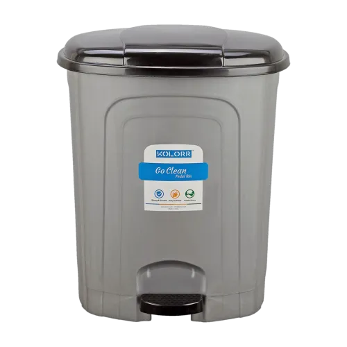 Image of KOLORR Go Clean 30L Pedal Plastic Dustbin - Silver