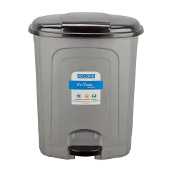 KOLORR Go Clean 30L Pedal Plastic Dustbin - Silver