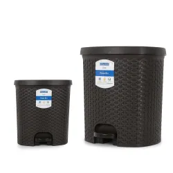 Kolorr Magnum Dustbin Combo Pack of 2 Plastic Pedal Dustbins