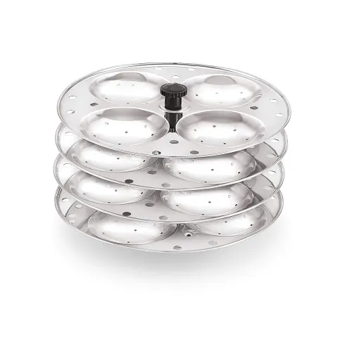 Image of Komal Stainless Steel Idly Stand Suitable for Outer Lid Cooker,4x4 Plates,Silver