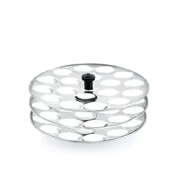 Komal Stainless Steel Idly Stand Suitable for Outer Lid Cooker, 18x3 Plates, Silver