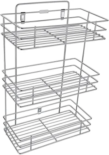 Image of Kombuis Kitchenware Utensil Kitchen Rack 3 Layer Wall Mount Stainless Steel Multipurpose Storage Rack /Shelf, Kitchen Ra