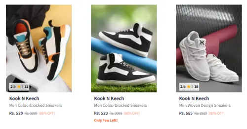 Image of Kook N Kech Men Sneakers Minimum 80% Discount