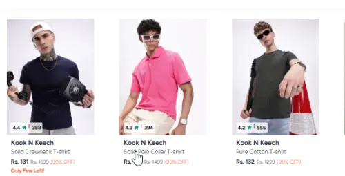Image of Kook N Kech - Up To 90% Off on Men's Tshirts @ 131