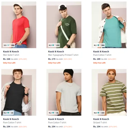 Image of Kook N Keech Brand Men's T-shirts @ Up to 87% Discount
