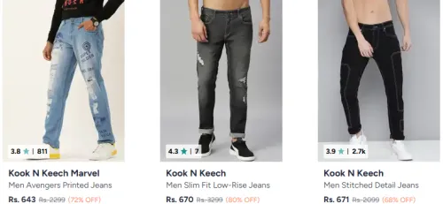 Image of Kook N Keech Men's Jeans @ Upto 90% Discount