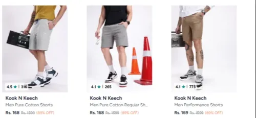 Image of Kook N Keech Men's Regular Shorts Upto 90% OFF