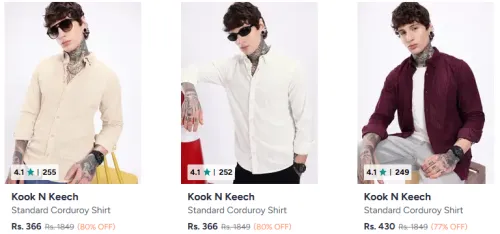 Image of Kook N Keech Men's shirts @ upto 90% Discount 