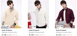 Kook N Keech Mens shirts @ upto 90% Discount 