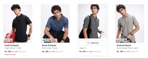 Image of Kook n Keech Men Tshit Starting @ ₹158