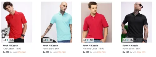 Image of Kook N Keech Men's Polo Tshirt Starting @ ₹158