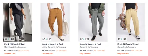 Image of Kook N Keech Men's Trousers Starting at ₹299