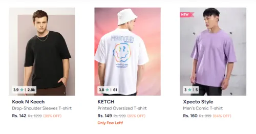 Image of Kook N Keech Oversized T-shirt From ₹142