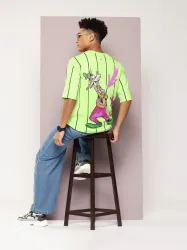 Kook N Keech Disney Men Printed Round Neck Pure Cotton Green T-Shirt