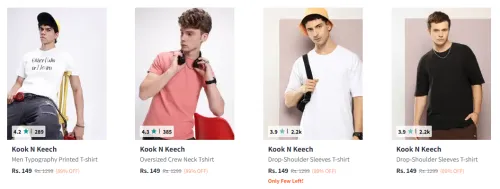 Image of Kook N Keech Pure Cotton Typography T-Shirt – Men Starting @ ₹149