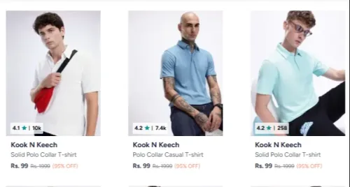 Image of Kook N Keech T-Shirts For Men & Women at minimum 95% Discount