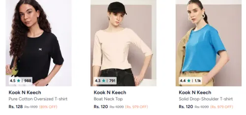 Image of Kook N Keech Women's Clothing Starting @ ₹128