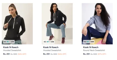 Image of Kook N Keech Women Sweatshirts @ Upto 87% Discount 