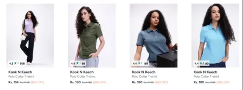 Image of Kook N Keech Women Tshirt Starting @ ₹156