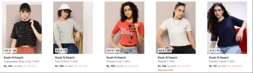 Image of Kook N Keech Women's T-Shirts Starting @ ₹164