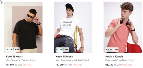Image of Kook N Ketch Men Tshirt Starting @ ₹149