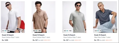 Image of Kook N Keech Men's Tshirts at minimum 85% Discount