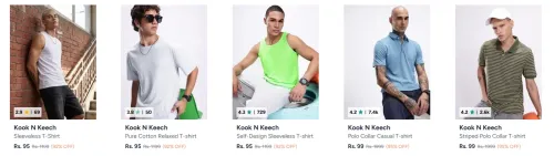 Image of Kook N Keech Men's T-shirts starting at ₹95