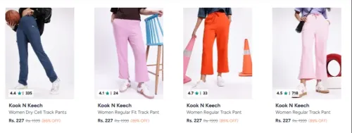 Image of Kook N Keech Women's Trackpants upto 89% discount 