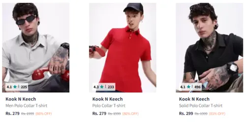 Image of Kook N Keech Men's T-shirt @ Minimum 80% Discount