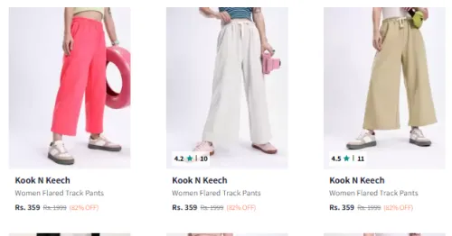 Image of Kook N Keech Women Fashion Trouser Starting @ ₹224