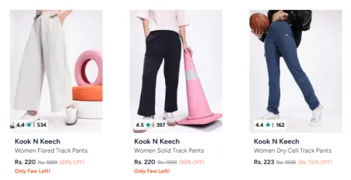 Image of Kook N Keech Women's Trackpants Upto 89% Discount