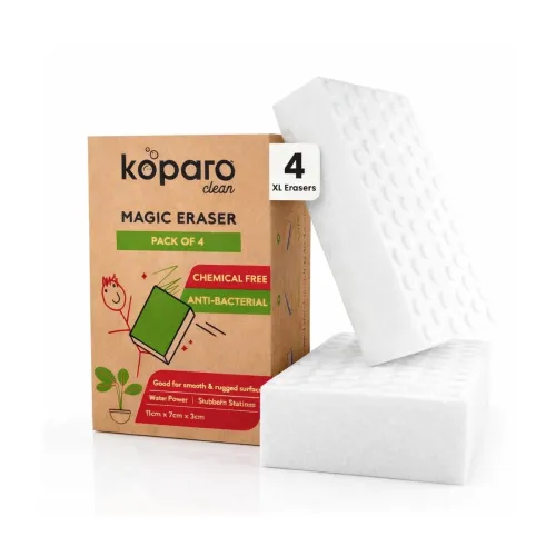 Image of Koparo Magic Eraser Sponge for Wall | Pack of 4 | Chemical-Free Multi-Purpose Stain Remover | Tough on Stains Gentle on 