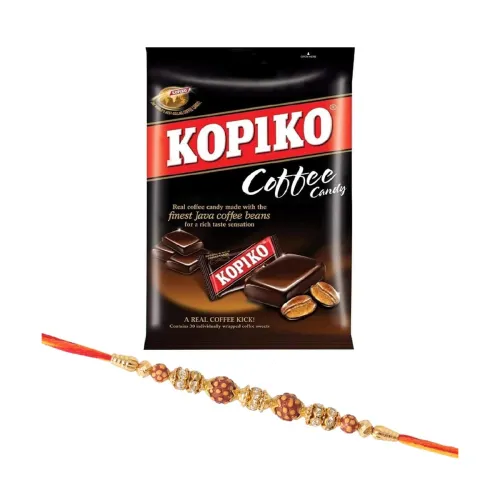 Image of Kopiko Coffee Candy and Diamond Rakhi Combo 
