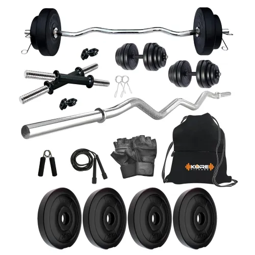 Image of Kore 8Kg PVC Home Gym Set Curl Rod