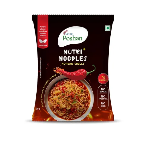 Image of Acme Poshan Noodle Mania Korean Chilli Instant Noodles – Spicy Veg Red Chilli, 70g (7g Protein, No Maida, No Palm Oil)