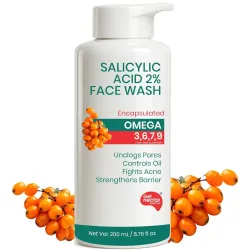 Korean Glow Essence 2% Salicylic Acid Face Wash for Oily & Acne-Prone Skin | Encapsulated | Omega 3,6,7,9 | Unclogs Pore