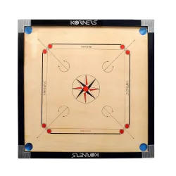 KORNERS Carrom Board with Striker, Coins and Powder, Multicolor