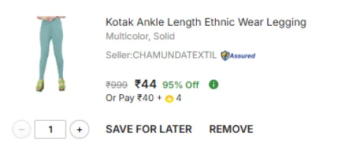 Image of Kotak Ankle Length Ethnic Wear Legging  (Multicolor, Solid)