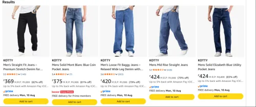 Image of KOTTY Men's Jeans upto 83% discount 